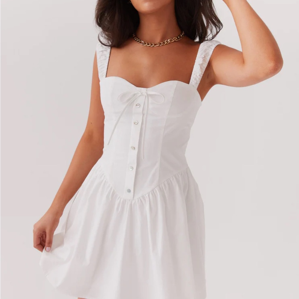 Peppermayo White Sleeveless Mini Sundress